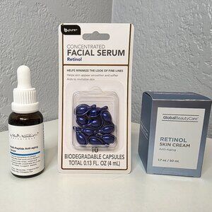NEW Anti-Aging Retinol Skincare Set | Serum, Retinol Capsules & Cream